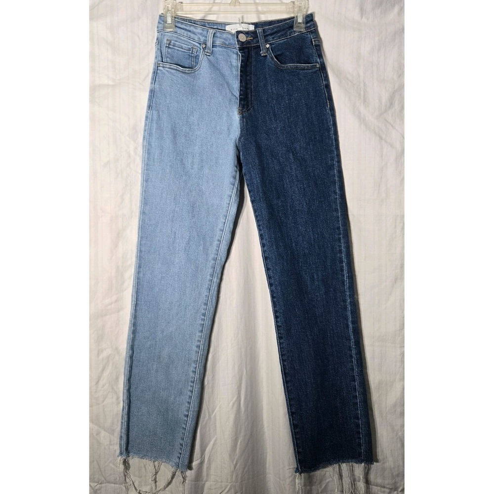 Risen Jeans High-Rise Mismatched Two-Tone Jeans 1990s Style Womens Size 5/27